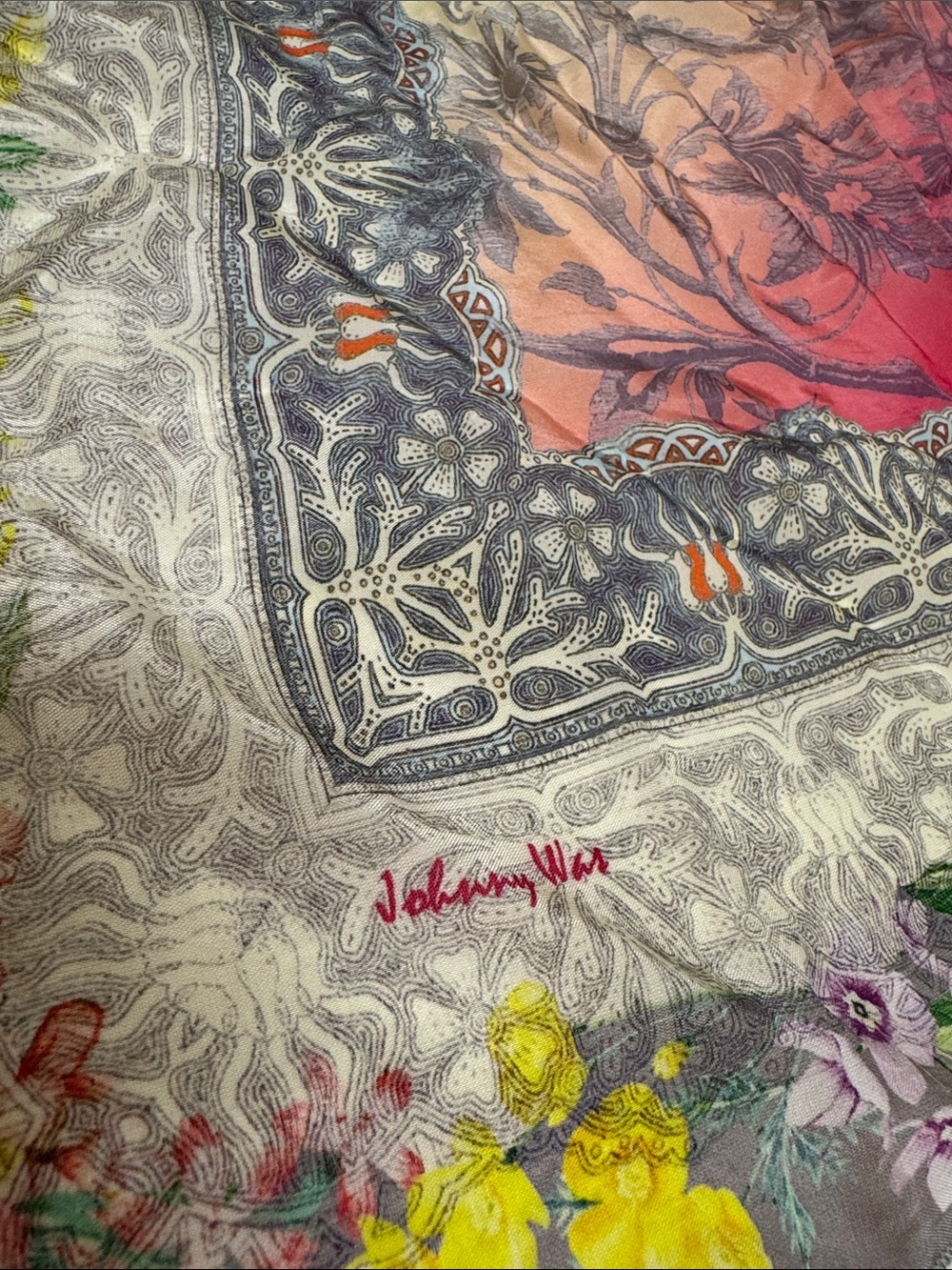 Johnny Was small square scarf - Picture 4 of 6